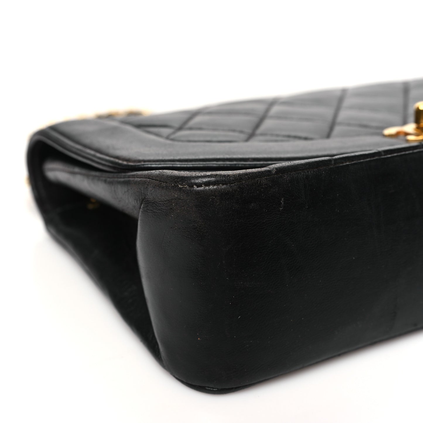 Lambskin Quilted Medium Single Flap Black