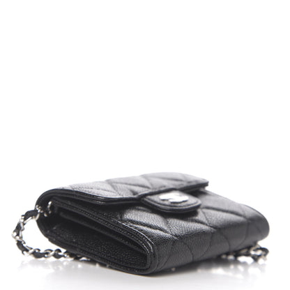 Chanel Caviar Quilted Flap Card Holder On Chain Black 3 of 11