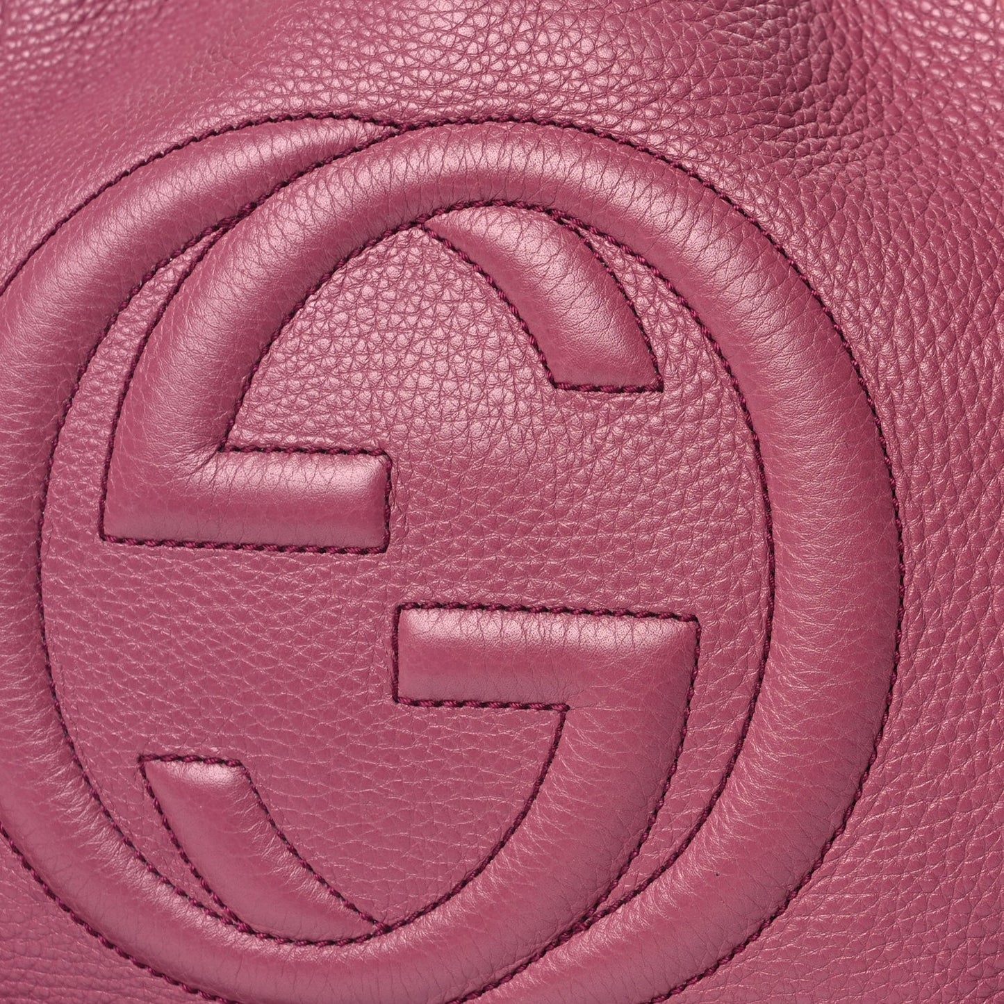 Pebbled Calfskin Medium Soho Chain Shoulder Bag Peonia Flower