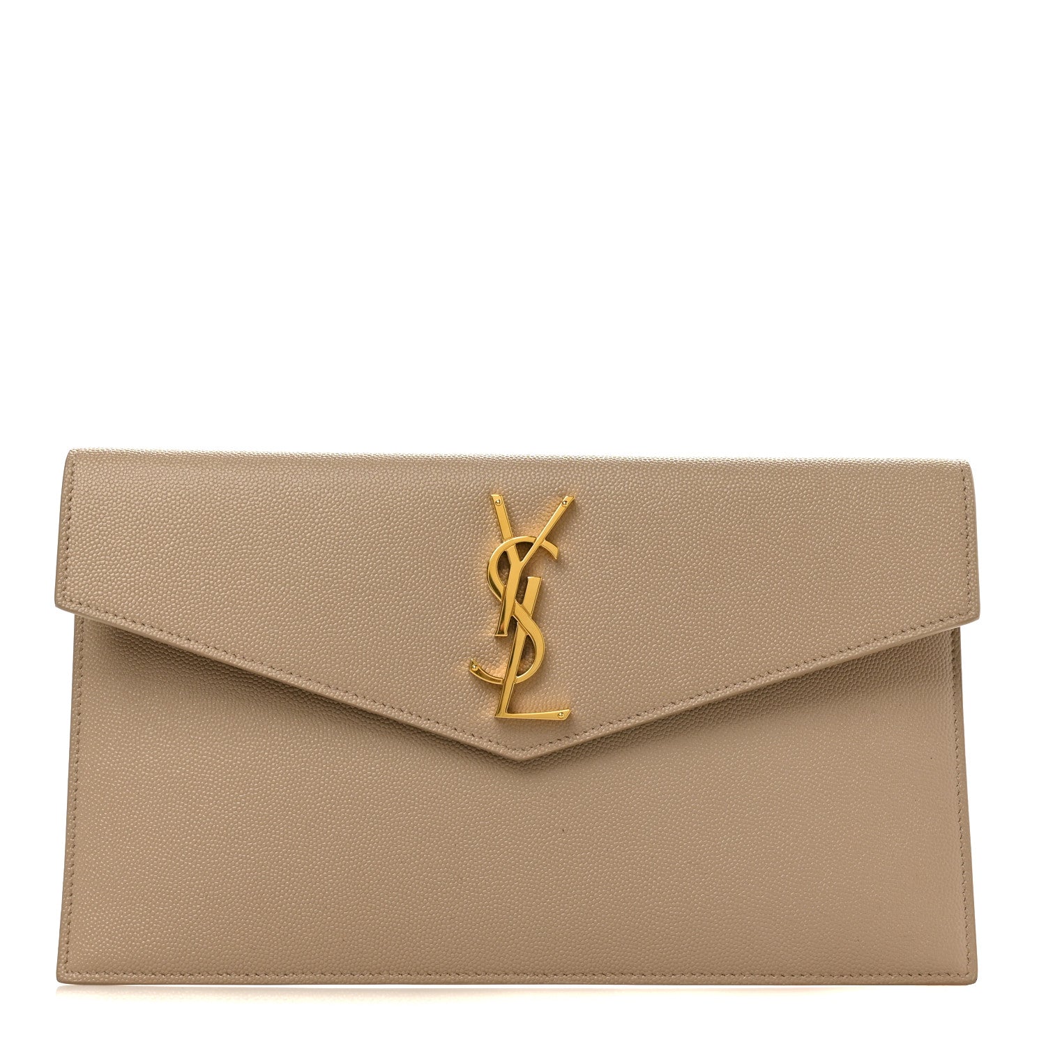 Saint Laurent Grain De Poudre Uptown Pouch Dark Beige 1 of 6