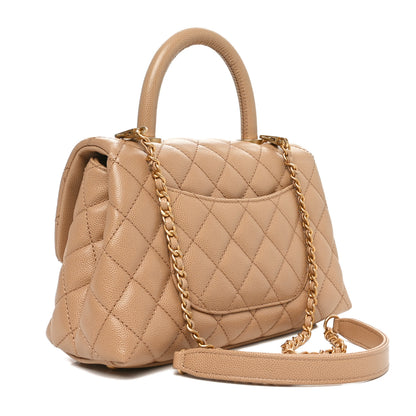 Chanel Caviar Quilted Mini Coco Handle Flap Beige 3 of 11