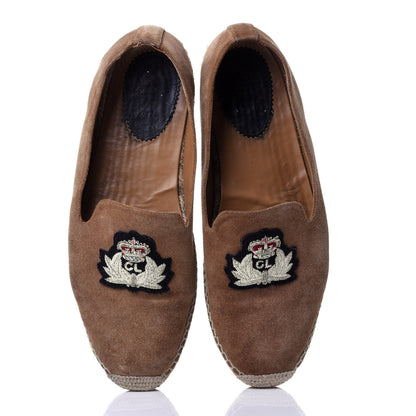 Christian Louboutin Calfskin Suede Mens Rivalion Flat Espadrilles 45 Brown 6 of 12