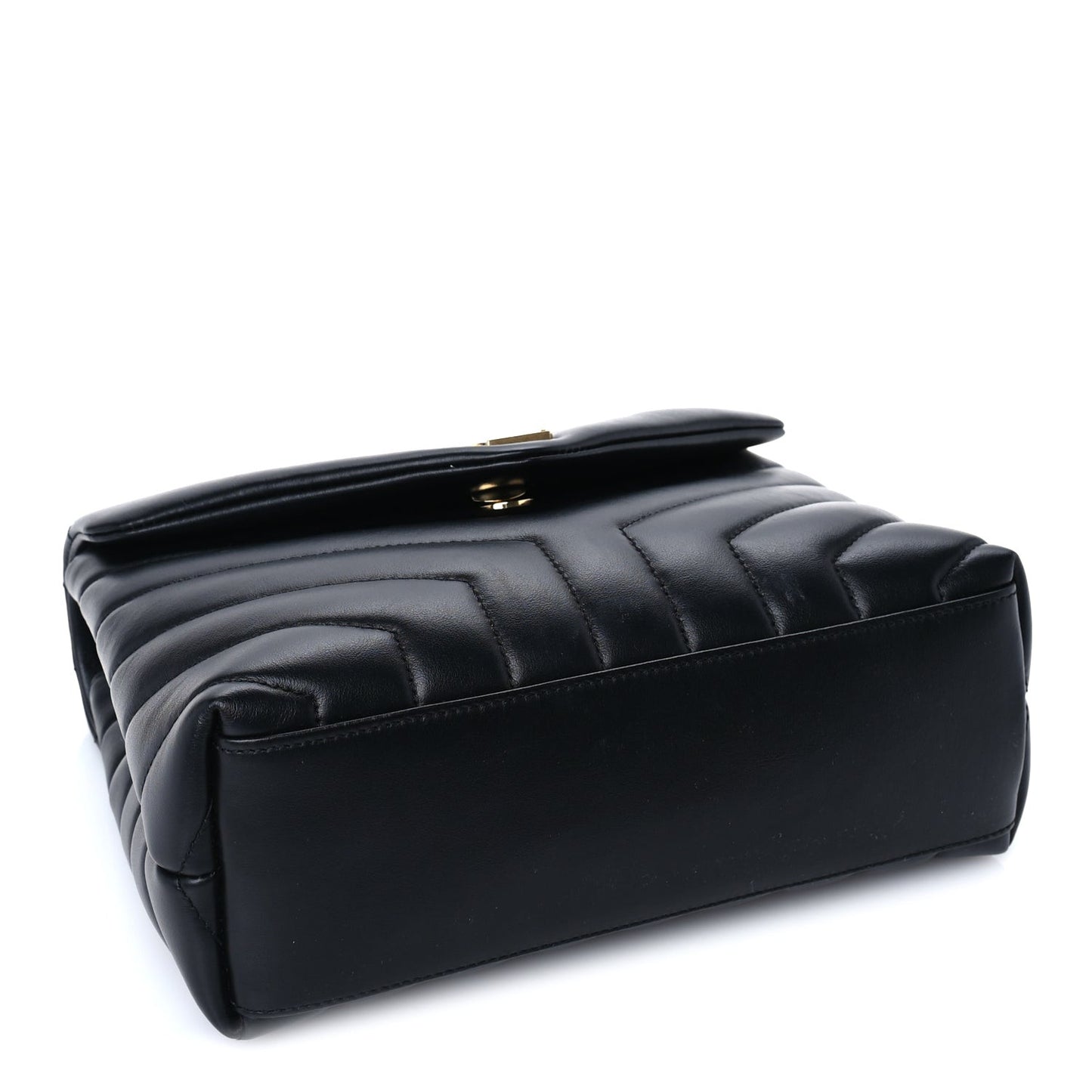 Calfskin Y Quilted Monogram Small Loulou Chain Satchel Black