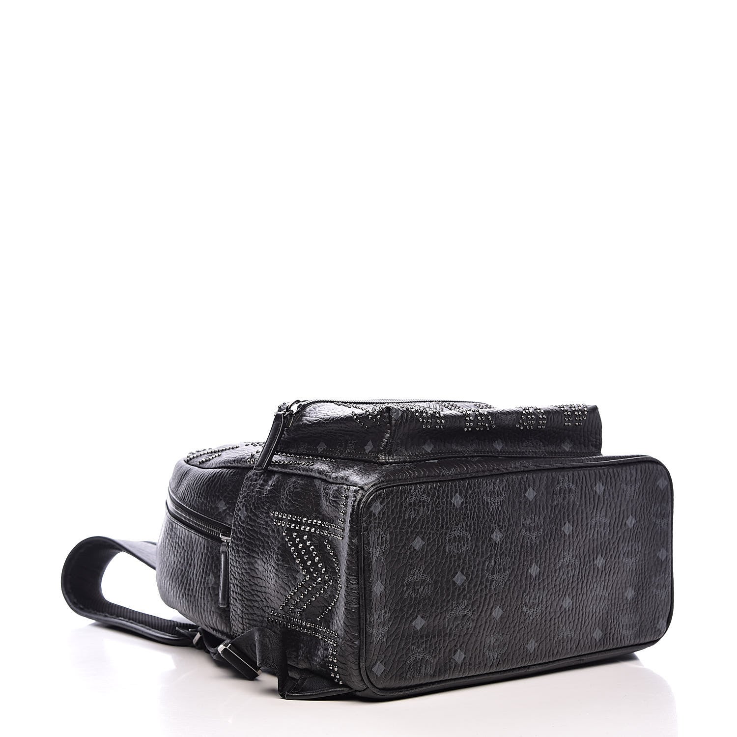 MCM Visetos Studded Medium Backpack Black 4 of 9
