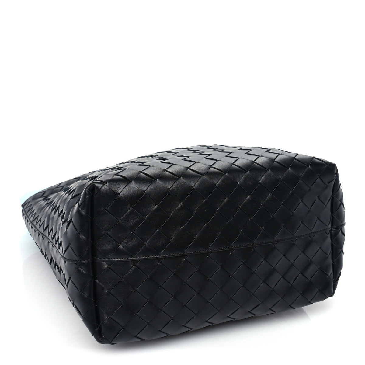 Nappa Intrecciato North South Tote Black Blue