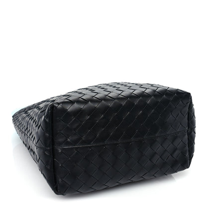 Bottega Veneta Nappa Intrecciato North South Tote Black Blue 3 of 8