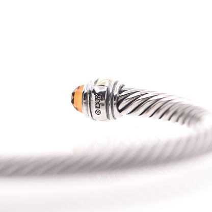 David Yurman Sterling Silver 14K Yellow Gold Citrine 5mm Cable Classics Bracelet 4 of 5