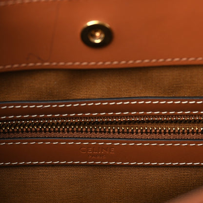 Celine Triomphe Canvas Calfskin Small Cabas Bag Tan 5 of 8