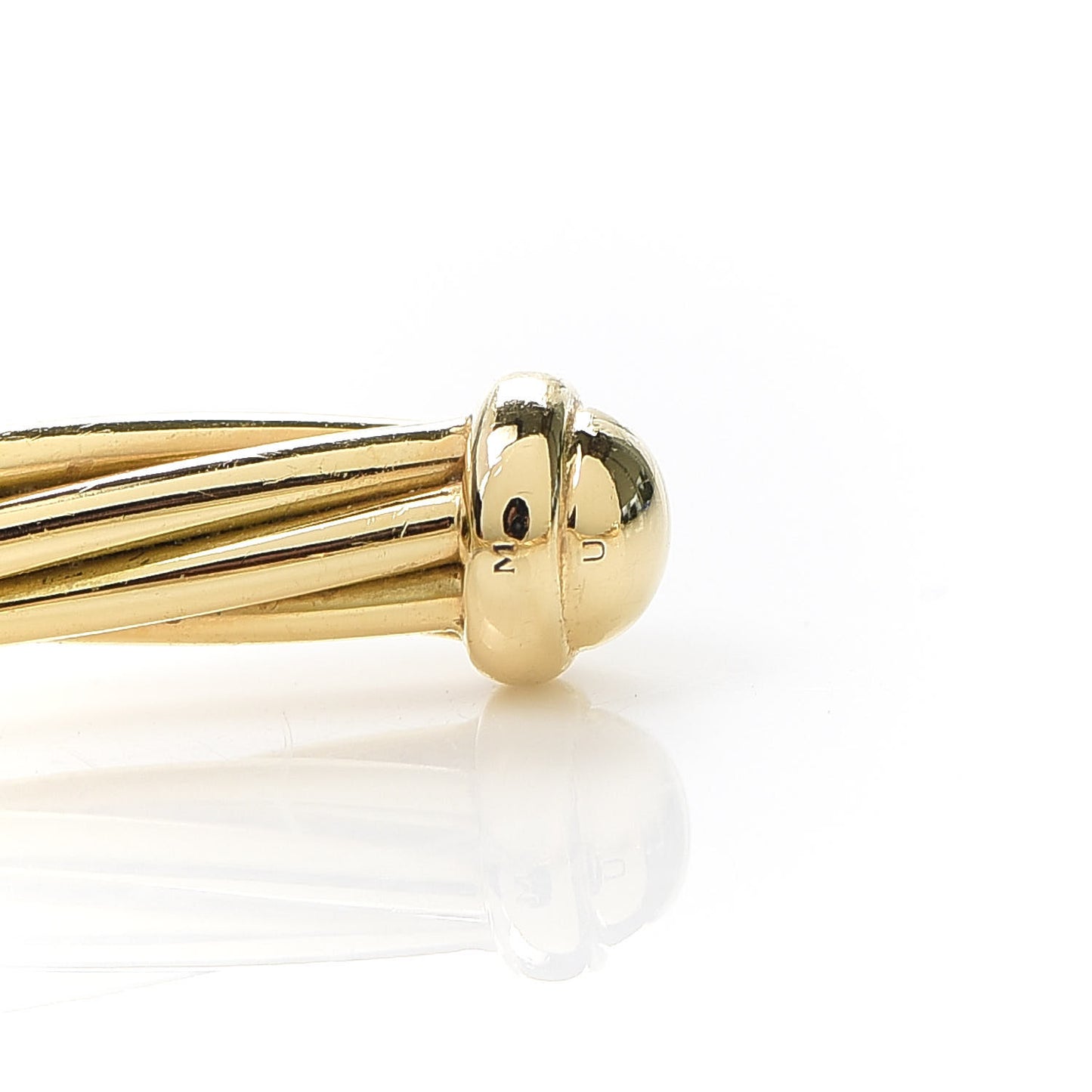 18K Yellow Gold Diamond 4mm Helena Center Station Cuff Bracelet