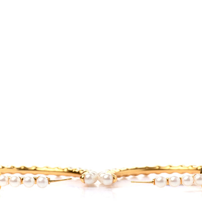 Chanel Pearl CC More Is More Hoop Earrings Gold 5 of 5