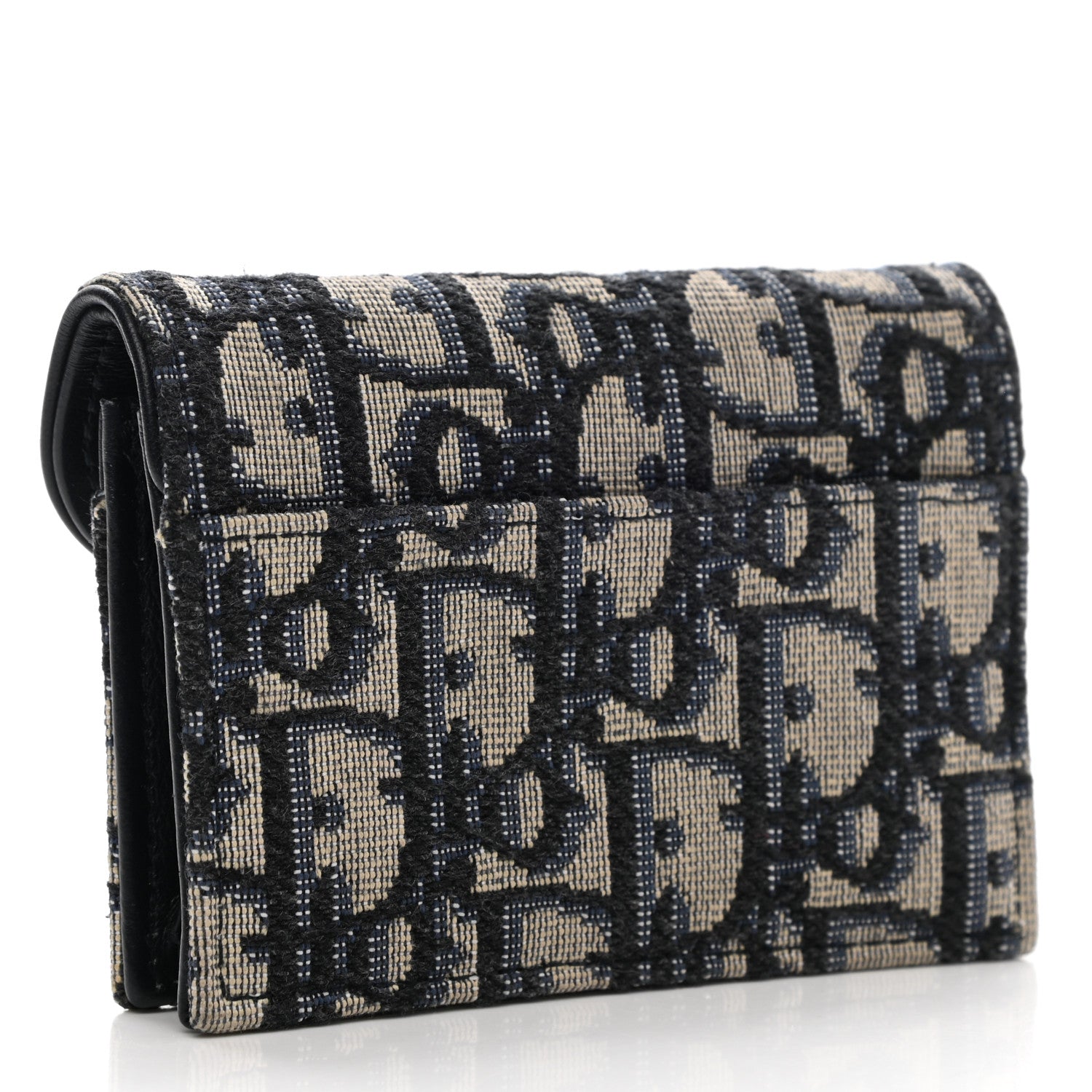 Christian Dior Oblique Saddle Card Holder Blue 3 of 8