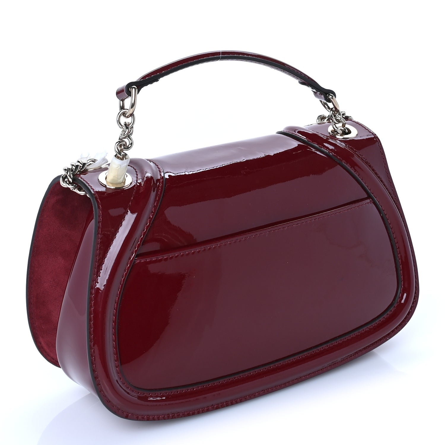 Gucci Patent Blondie Medium Shoulder Bag  Rosso Ancora 2 of 8