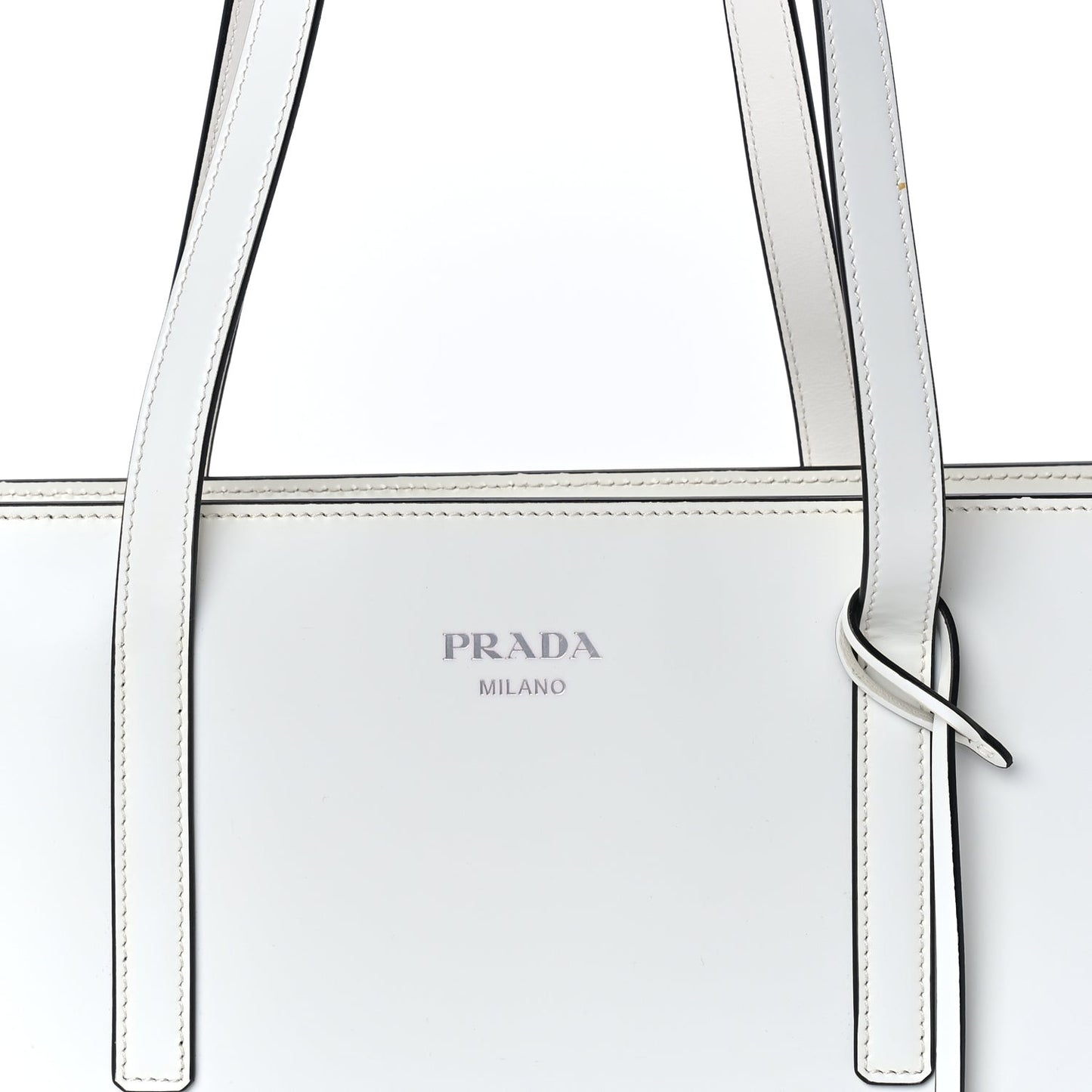 Spazzolato Medium Re-Edition 1995 Double Handle Handbag White