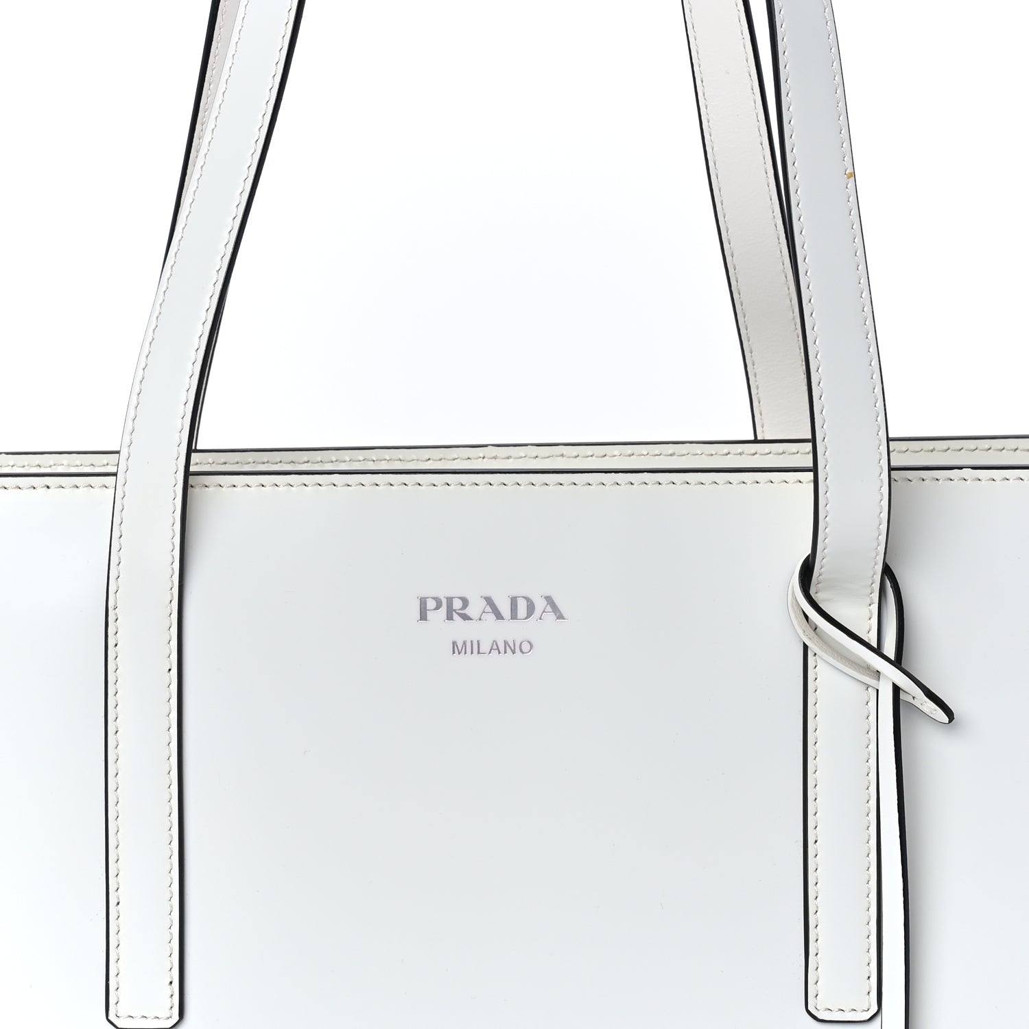 Prada Spazzolato Medium Re-Edition 1995 Double Handle Handbag White 6 of 7