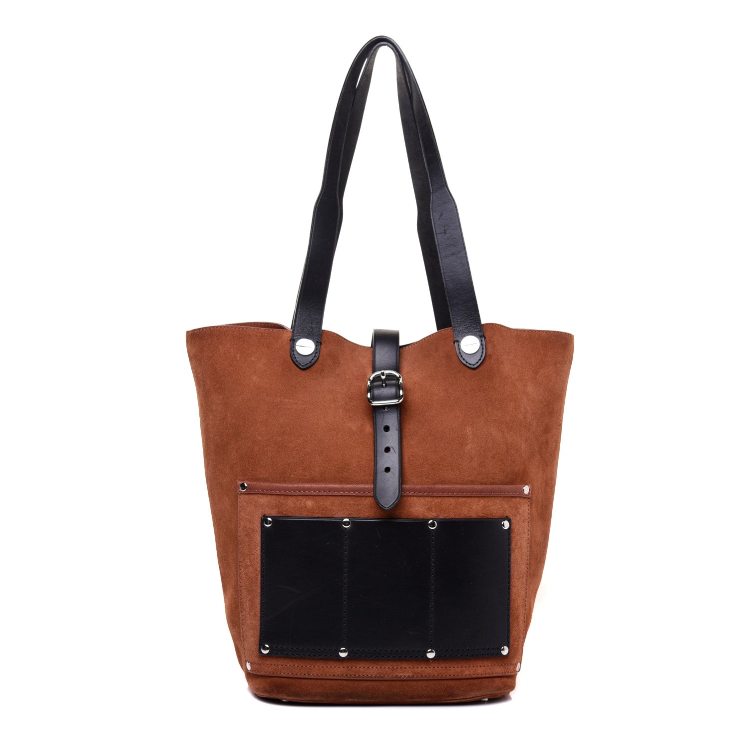 Alexander Wang Suede Calfskin Mason Tote Brown Black 1 of 12