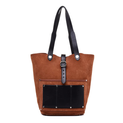 Alexander Wang Suede Calfskin Mason Tote Brown Black 1 of 12