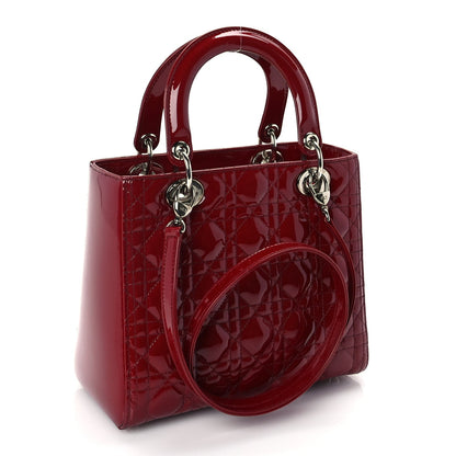 Christian Dior Patent Cannage Medium Lady Dior Red 2 of 8
