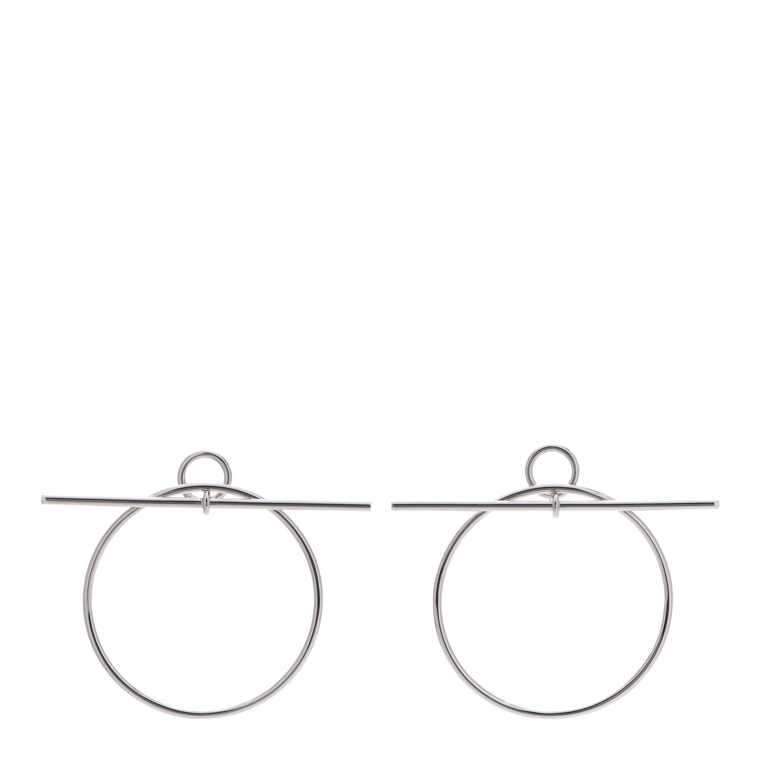 Hermes Sterling Silver MM Loop Earrings 1 of 7