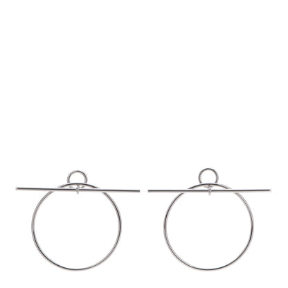 Hermes Sterling Silver MM Loop Earrings 1 of 7