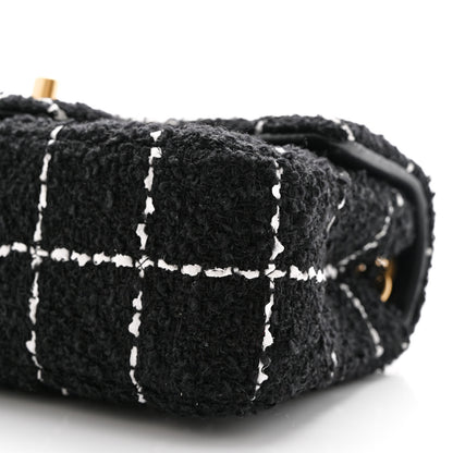 Chanel Tweed Quilted Mini Rectangular Pearl Crush Flap Black 10 of 11