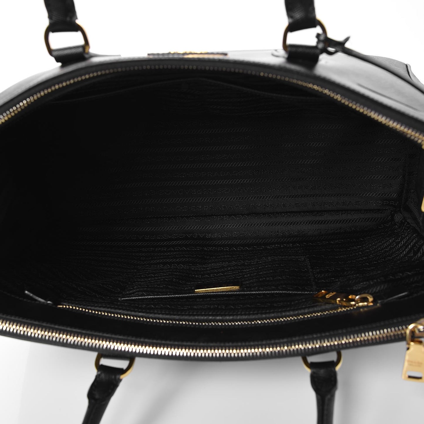 Saffiano Large Galleria Double Zip Tote Black