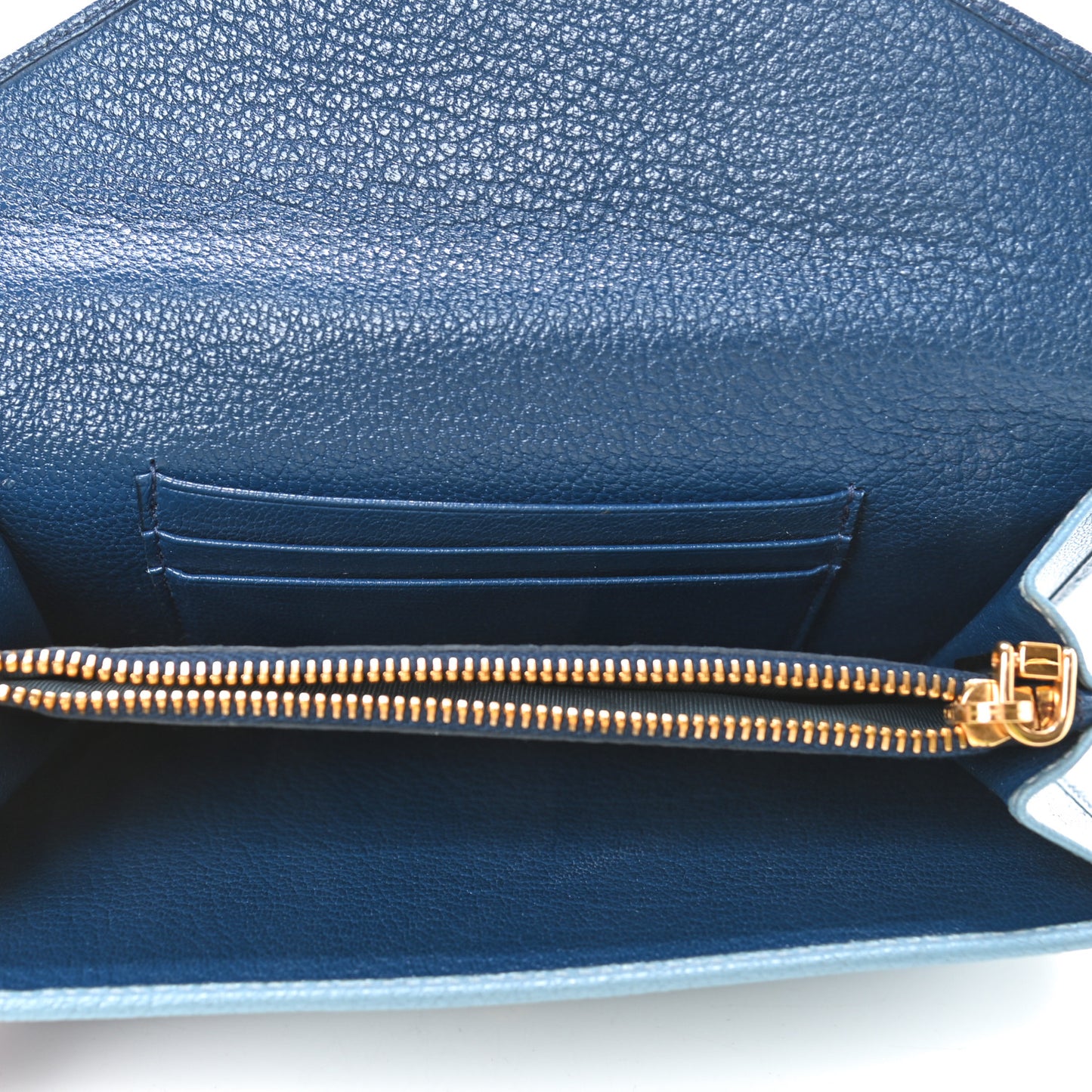 Goatskin Madras Bicolor Envelope Wallet Cobalto Astrale