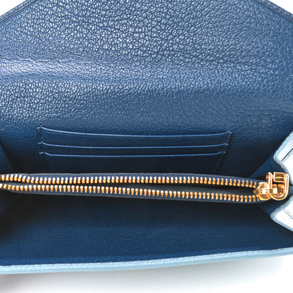 Miu Miu Goatskin Madras Bicolor Envelope Wallet Cobalto Astrale 4 of 4