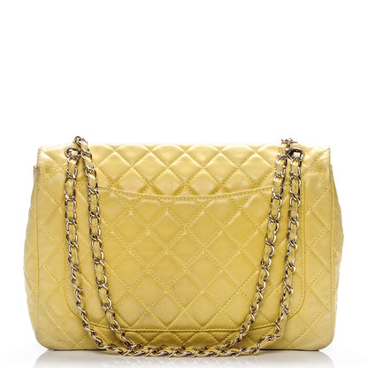 Chanel Lambskin Quilted Maxi Single Flap Yellow 8 of 20