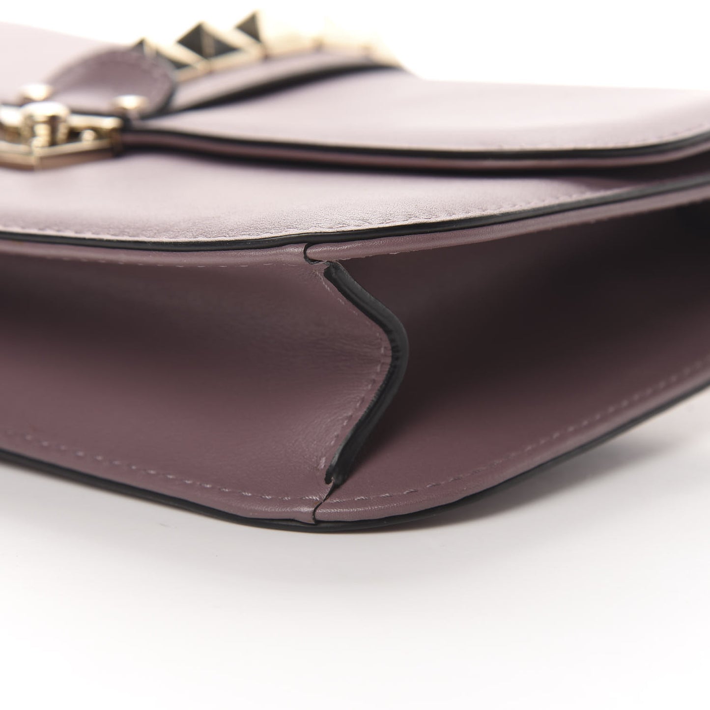 Vitello Medium Glam Lock Rockstud Flap Dark Mauve