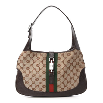Gucci Monogram Web Jackie O Hobo Dark Brown 1 of 10