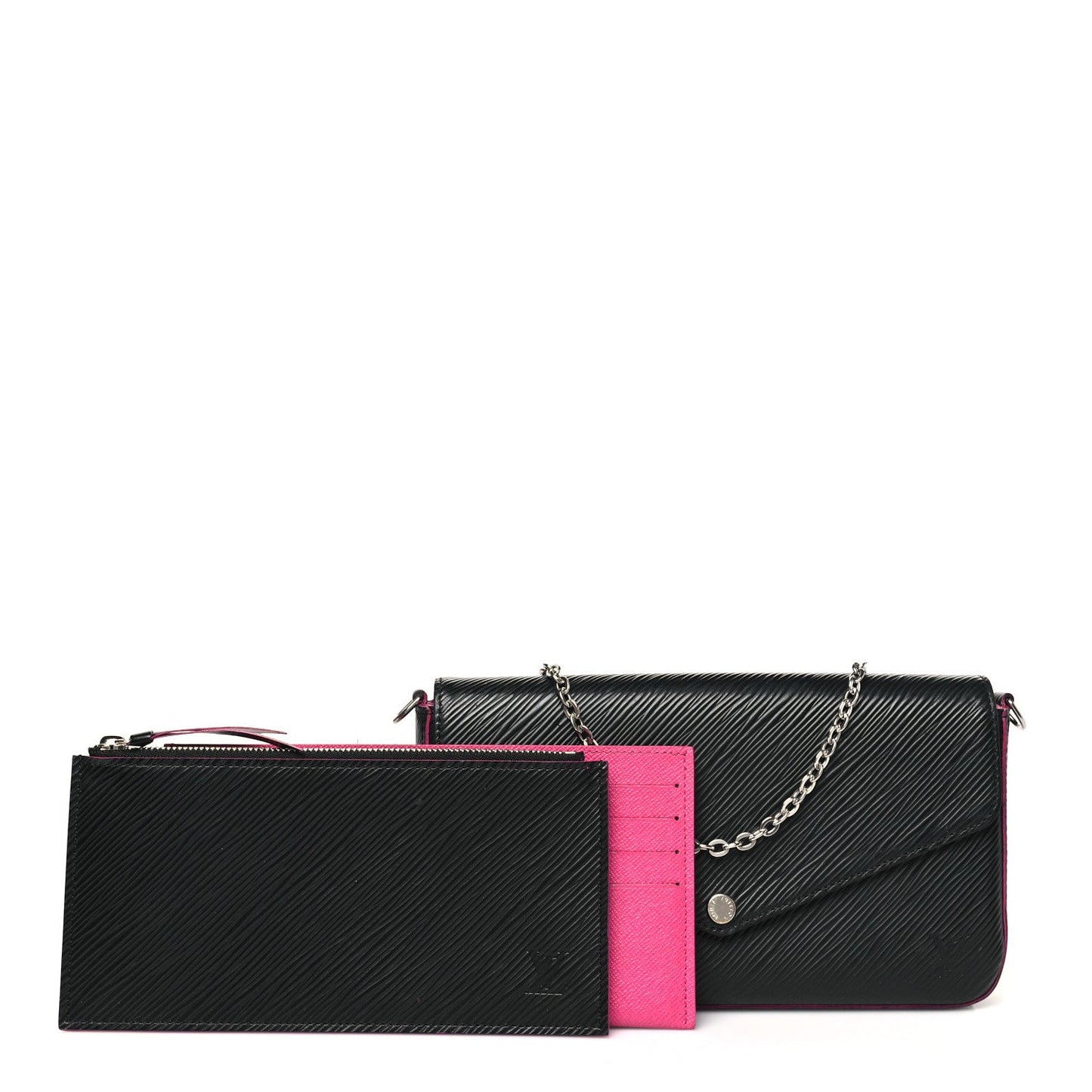 Epi Pochette Felicie Black Hot Pink