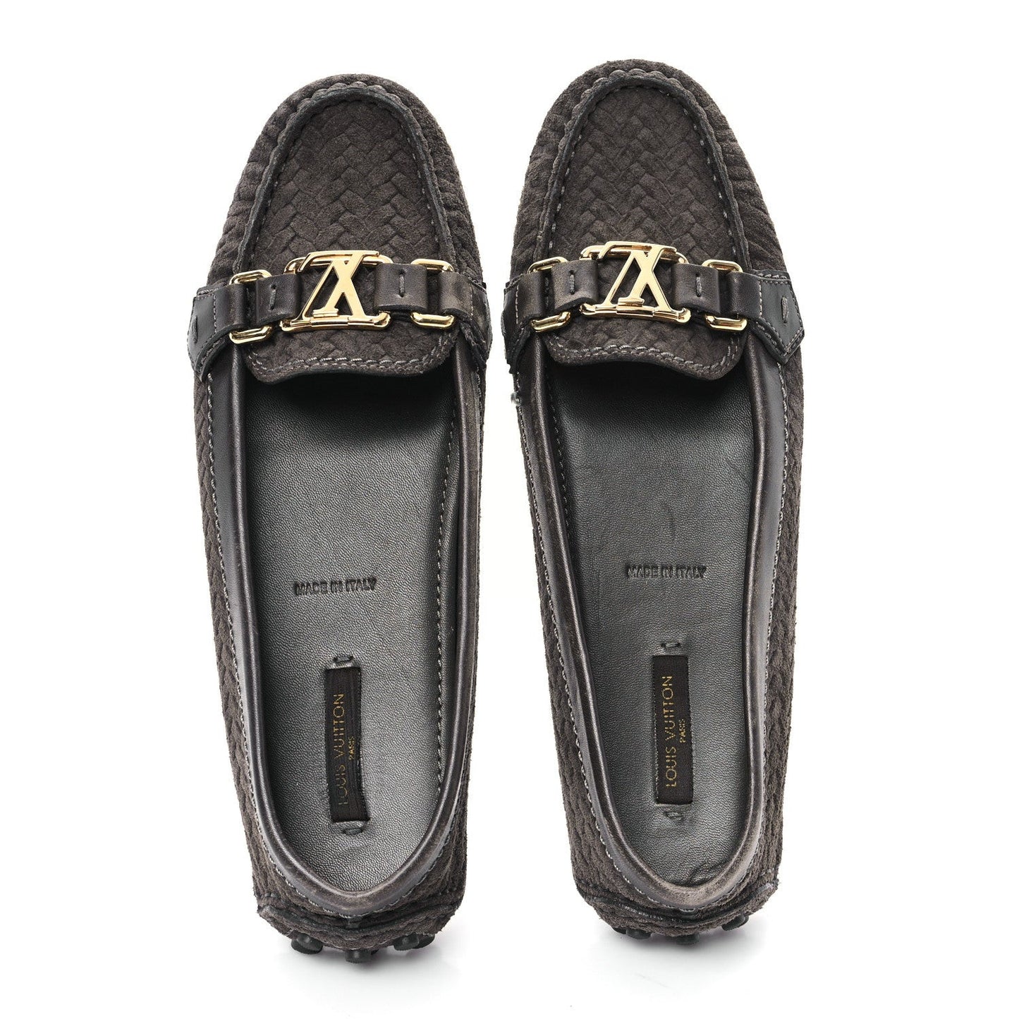 Suede Woven Oxford Loafers Brown