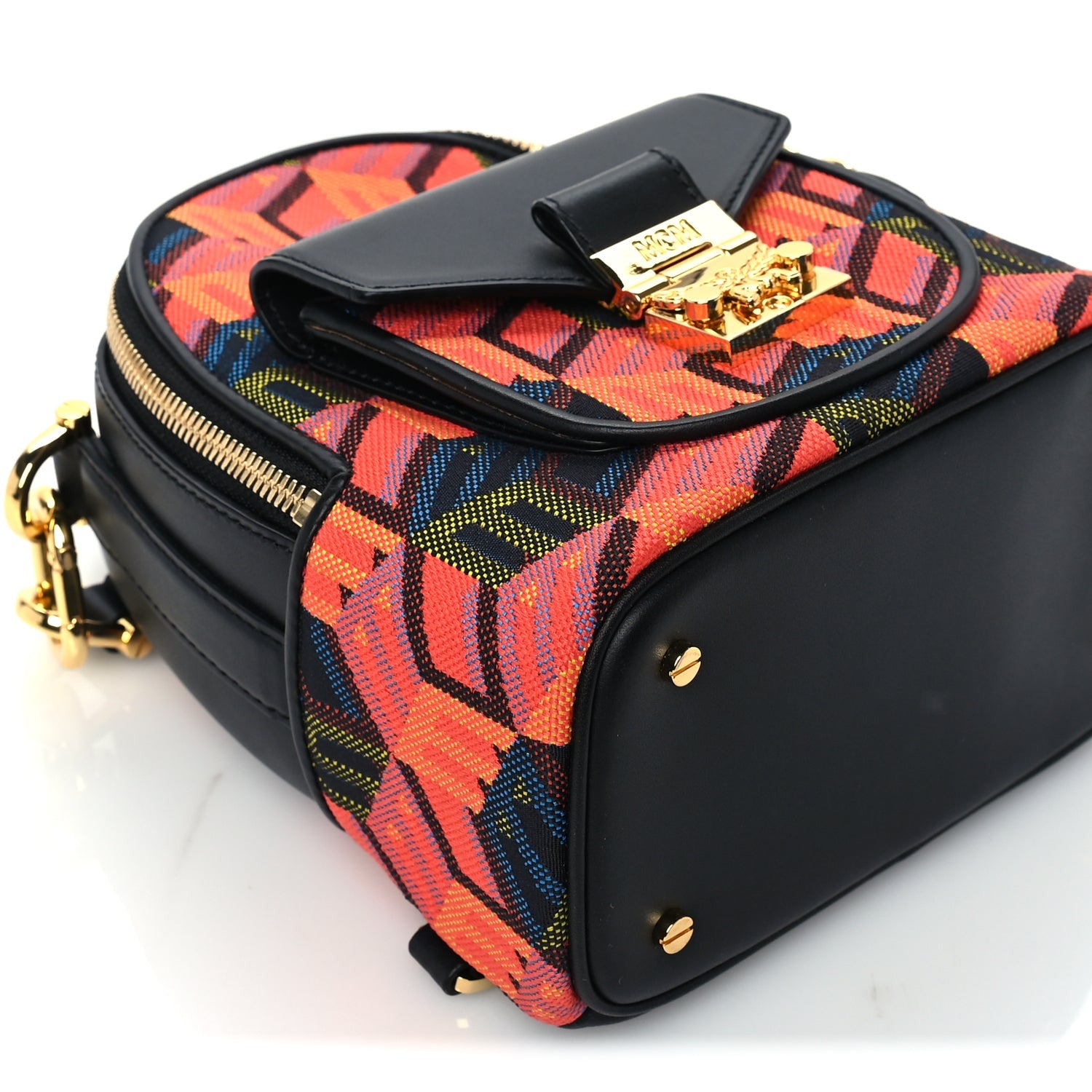 MCM Jaquard Cubic Monogram Rockstar X-Mini Tracy Backpack Multicolor 8 of 8