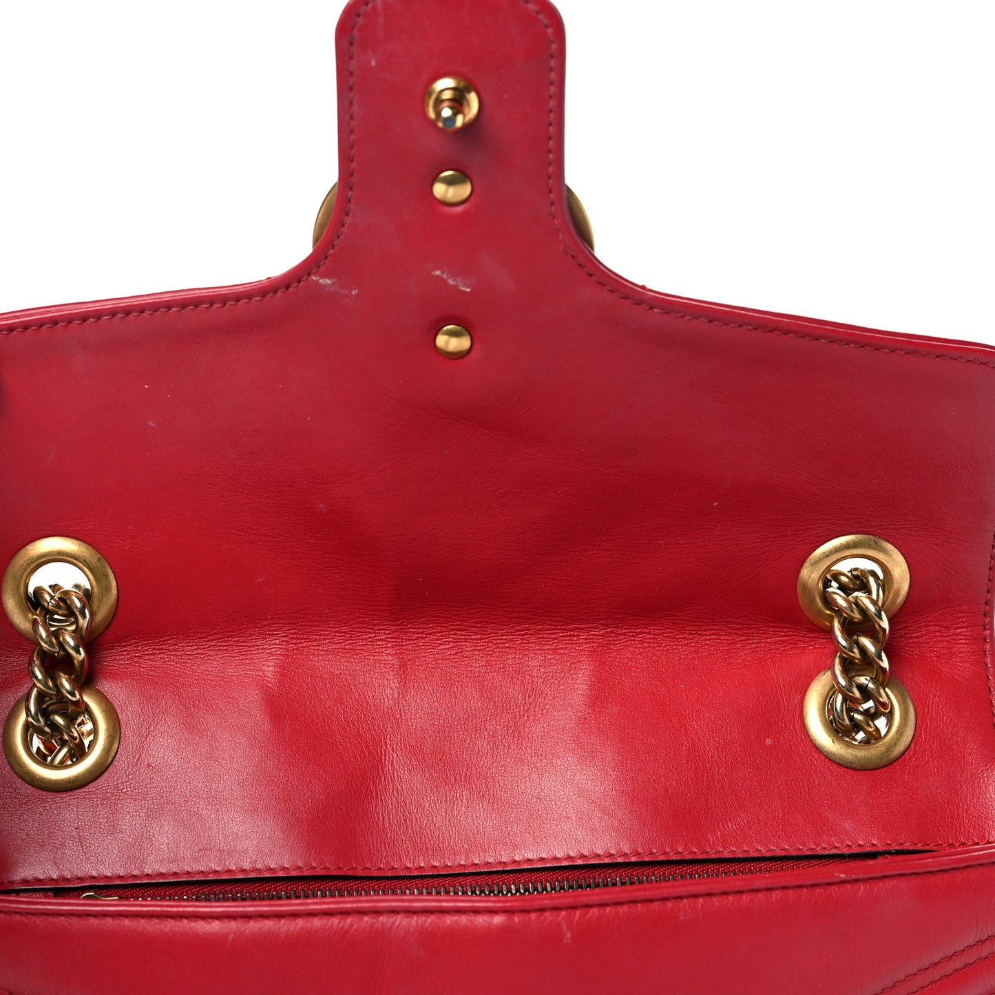 Calfskin Matelasse Small GG Marmont Shoulder Bag Hibiscus Red