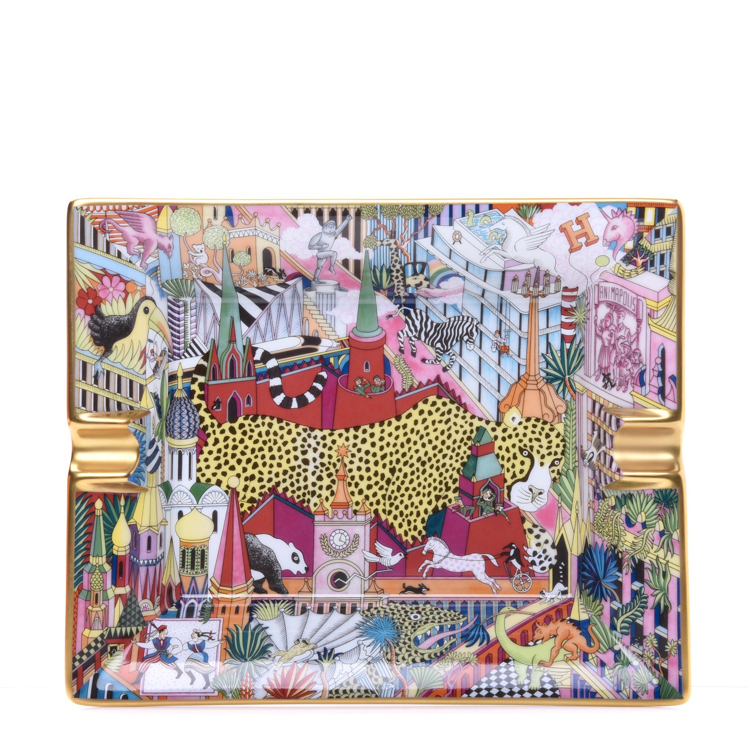 Hermes Porcelain Animapolis 3H Ashtray Ecarlate 1 of 5