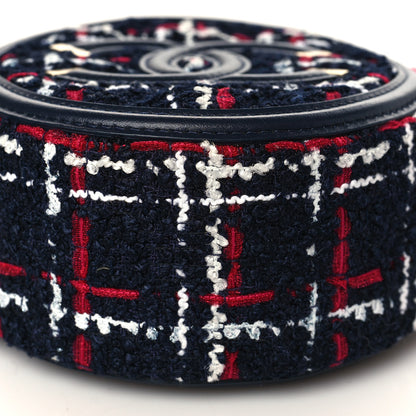 Chanel Tweed Quilted Round Filigree Clutch With Chain Navy Blue 8 of 8