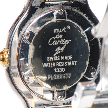 Cartier Stainless Steel 18K Yellow Gold 31mm Must De 21 Quartz Watch 8 of 9