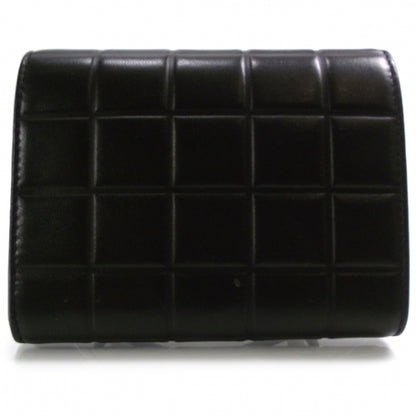 Chanel Leather Chocolate Bar Quilted Tri-Fold Wallet Black 2 of 11