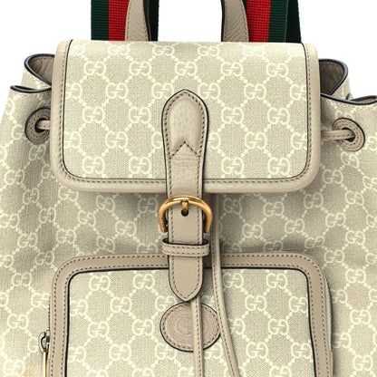 Gucci GG Supreme Monogram Azalea Calfskin Retro Interlocking G Buckle Backpack Beige Mystic White 6 of 8