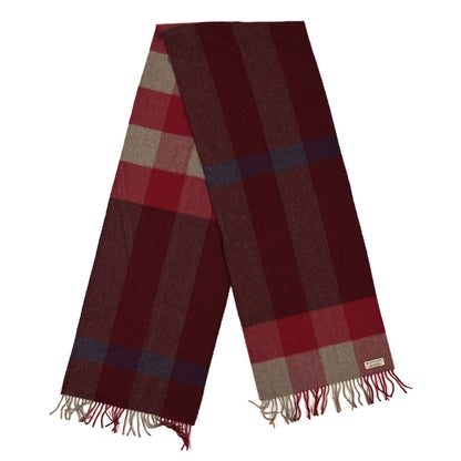 Burberry Cashmere Mega Check Fringe Scarf Red 2 of 4