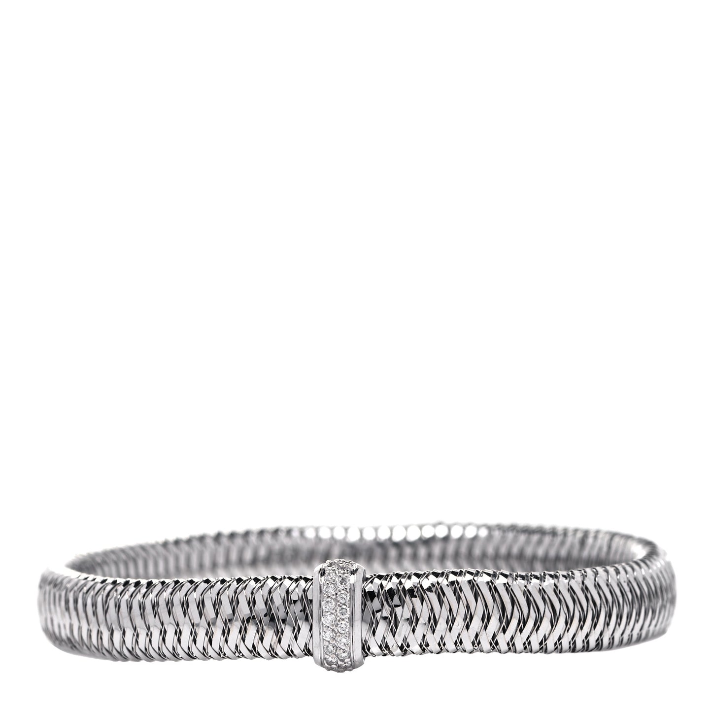 18K White Gold Diamond Medium Primavera Bangle Bracelet