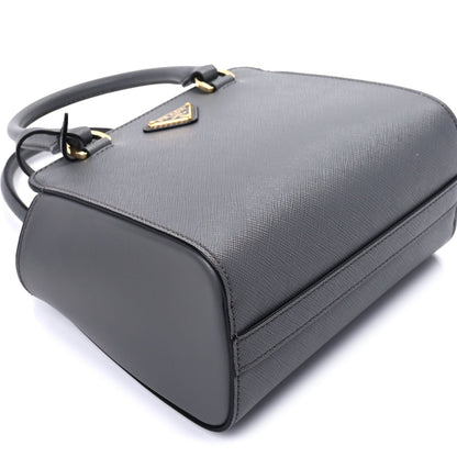 Prada Saffiano Soft Calfskin Mini Zippered Tote Marmo 7 of 8