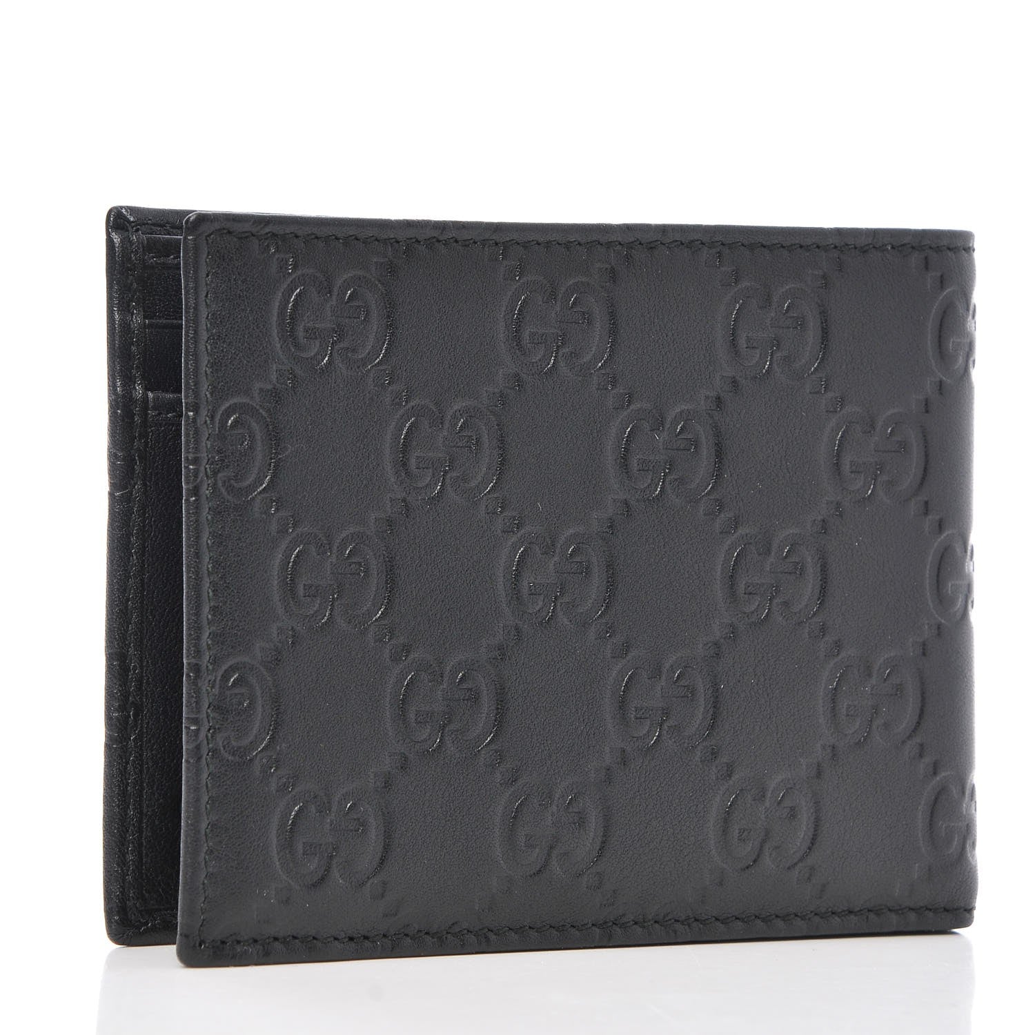 Gucci Guccissima Bi-Fold ID Wallet Black 3 of 8