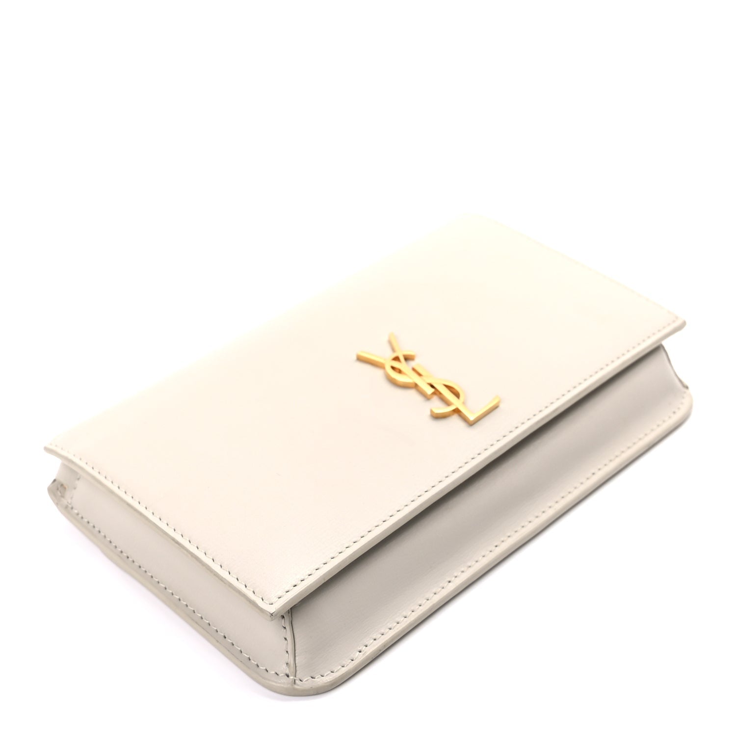 Saint Laurent Smooth Calfskin Monogram Phone Holder Crossbody Crema Soft 7 of 7