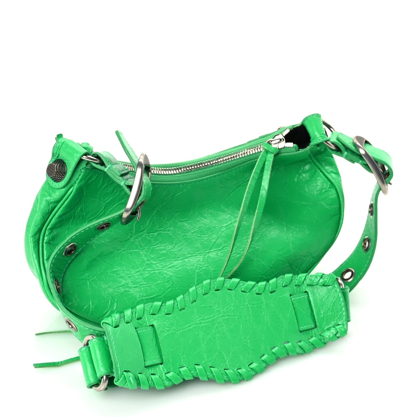 Agneau Arena Le Cagole Shoulder Bag XS Vivid Green