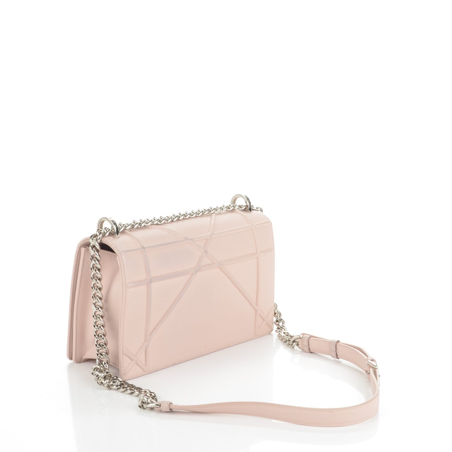 Grained Calfskin Medium Diorama Flap Bag Nude