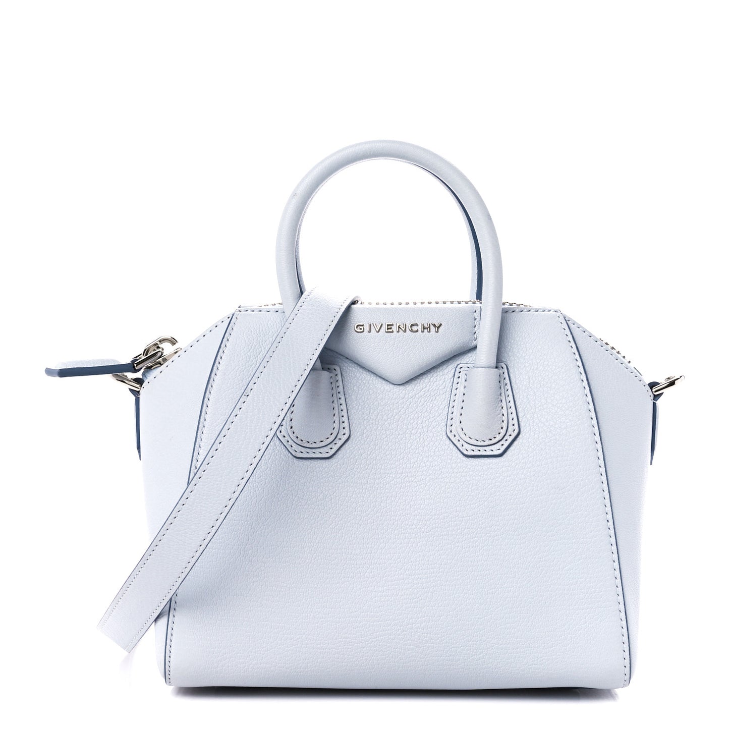 Sugar Goatskin Mini Antigona Baby Blue