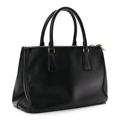 Prada Saffiano Small Galleria Double Zip Tote Black 2 of 9