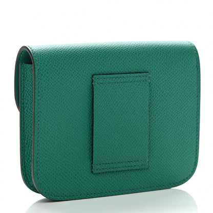 Hermes Epsom Enamel Constance Slim Wallet Vert Jade Bleu Brume 4 of 9
