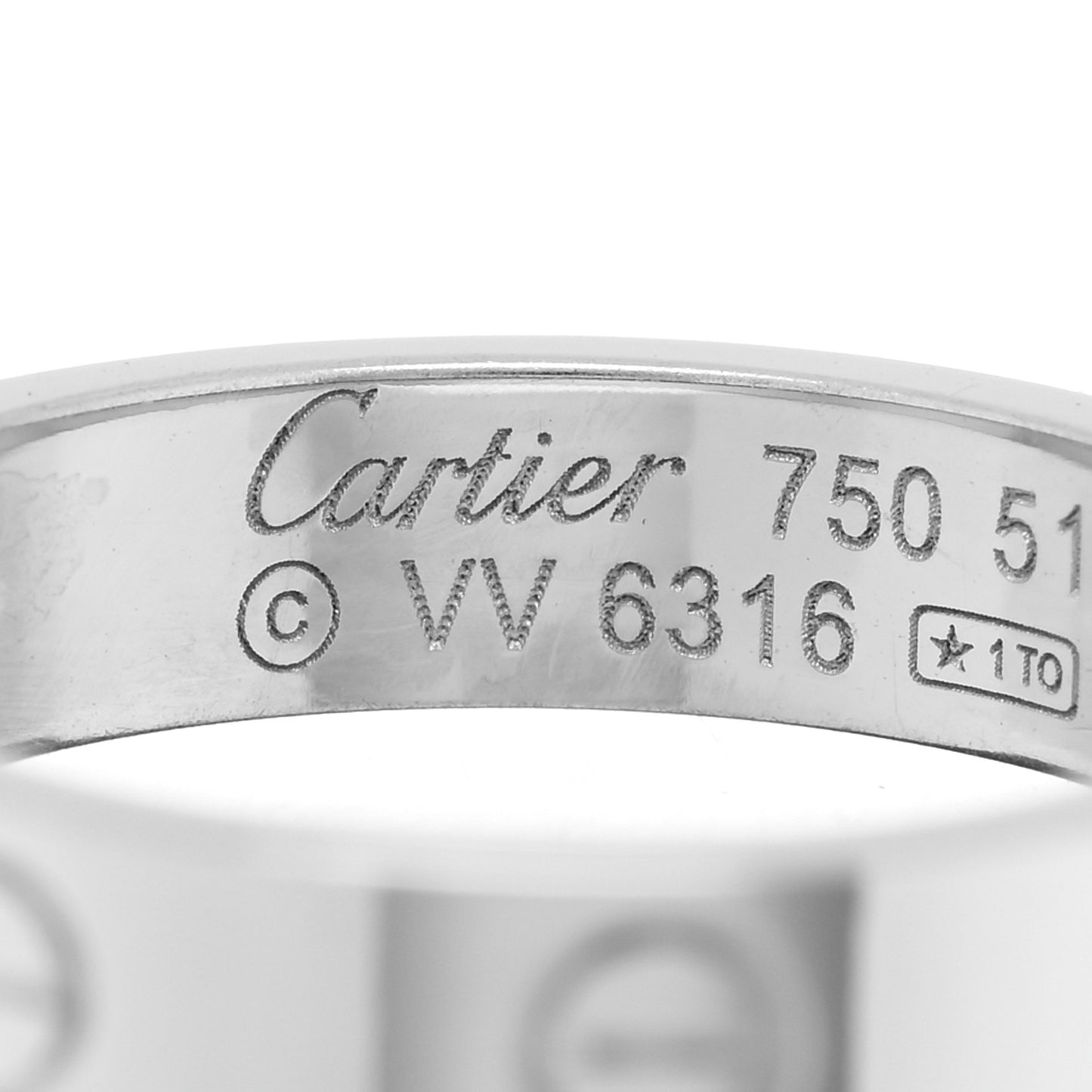 18K White Gold Diamond 4mm LOVE Wedding Band Ring 51 5.75